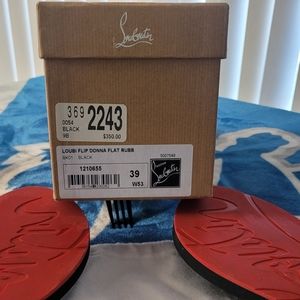 Women  LouBie Flip Donna Flat RuBb, Blk,size 39 Authentic